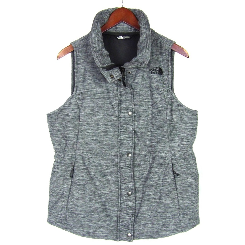The North Face Gray Zip-Up Stretch Insulated Vest Jacket Women's Large